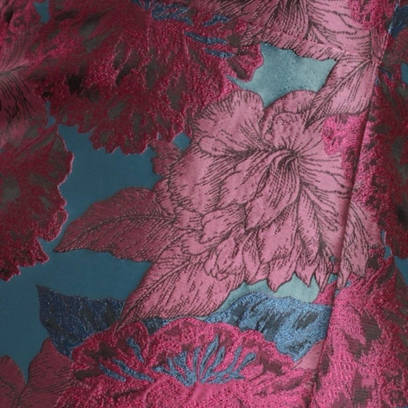 Lulu's Feelings Bloom Pink and Blue Floral Print Midi Dress - Picture 4 of 9